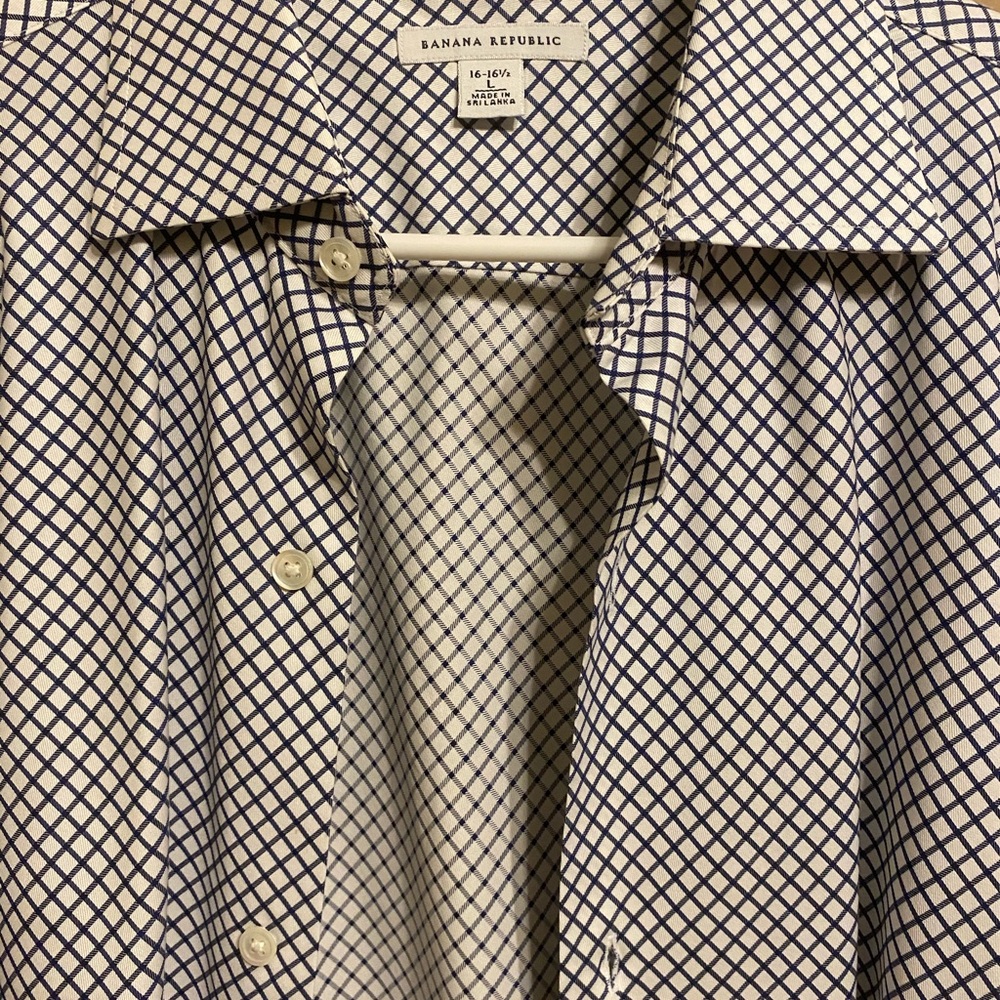 SHIRT BANANA REPUBLIC DRESS SHIRT SIZE L 16-16 1/2 👕 - Picture 4 of 9